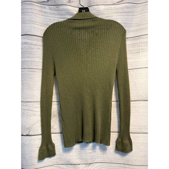 Neiman Marcus Cashmere Collection Ribbed Button-Down Cardigan Size M - Picture 3 of 4